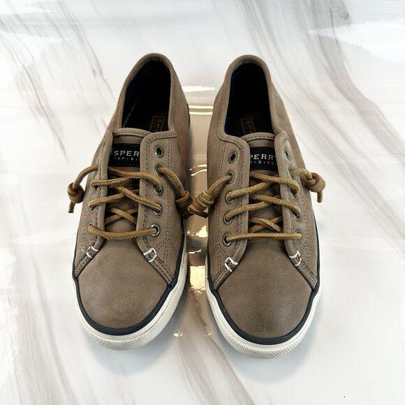 Sperry Top Sider Brown Leather Curly Lace Up Women's Sz 7M - Picture 1 of 12